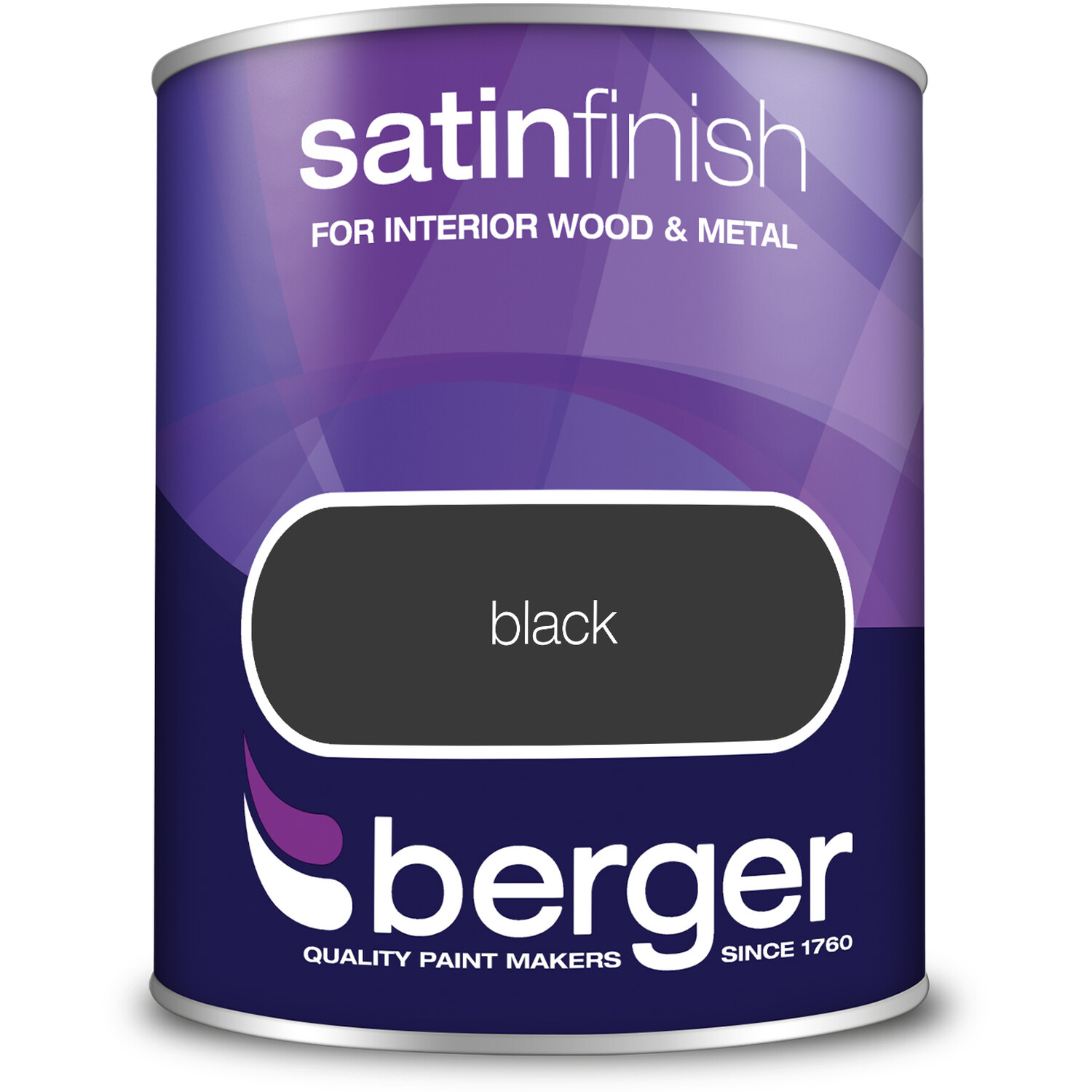 Berger Wood & Metal Black Satin Finish Paint 750ml Image 2