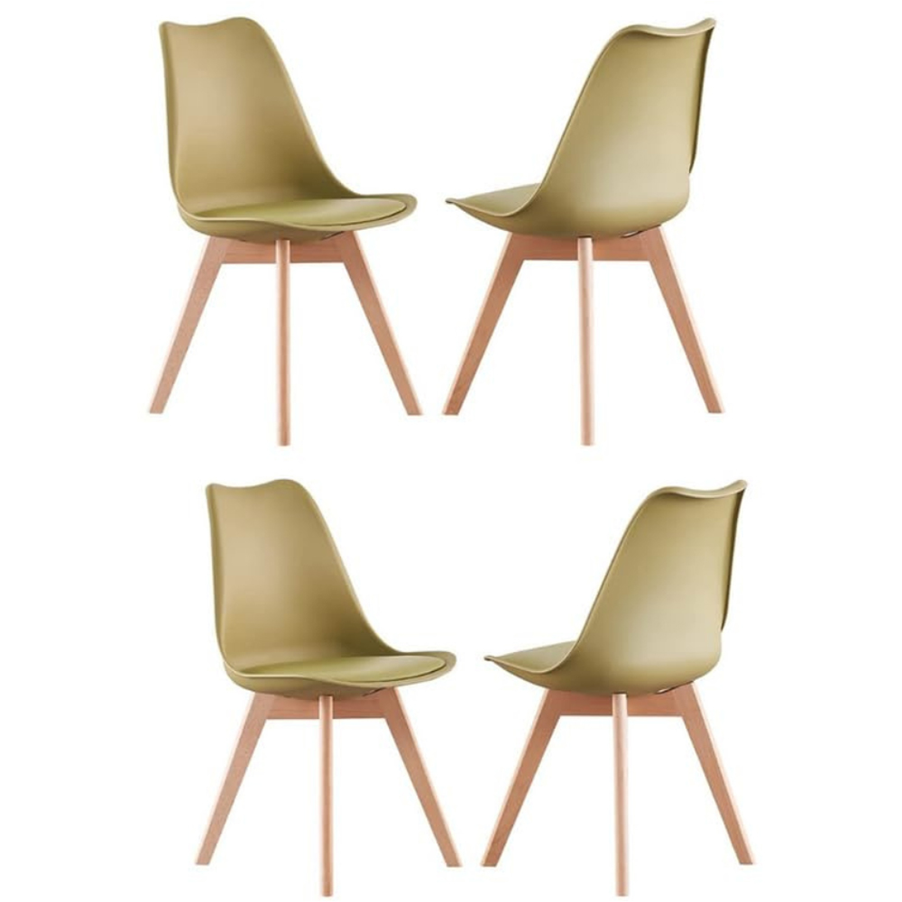 Life Interiors Lorenzo Lime Green Faux Leather Plastic Dining Chairs Set of 4 Image 5