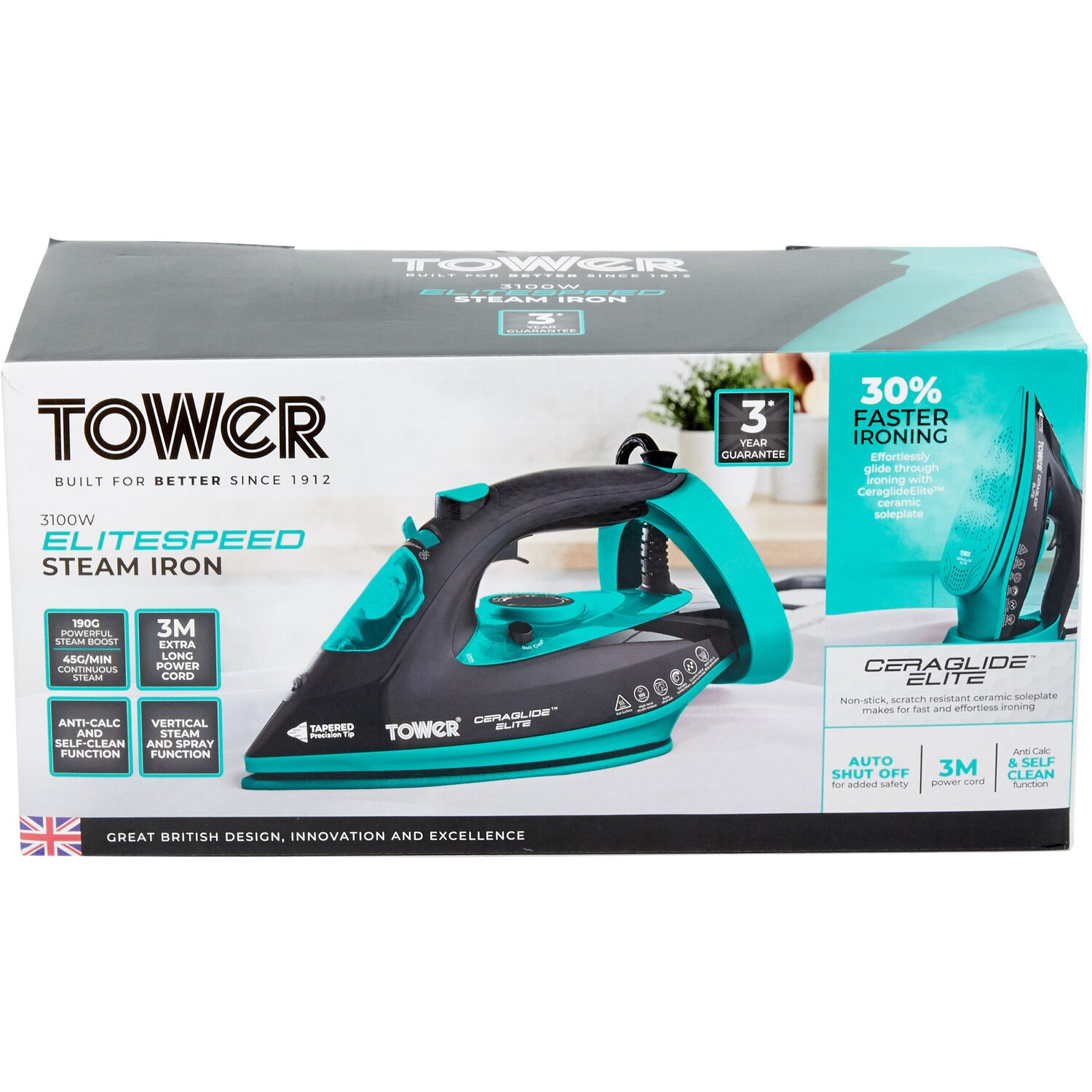 Tower CeraGlide Ultra Speed Iron 3100W - Blue Image 5