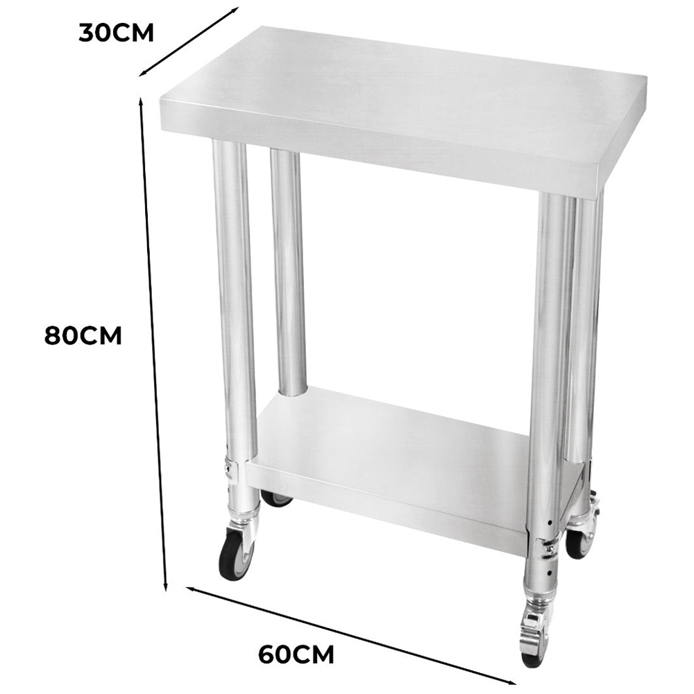 MonsterShop KuKoo 2-Tier Silver Work Table 60 x 30 x 80cm Image 5