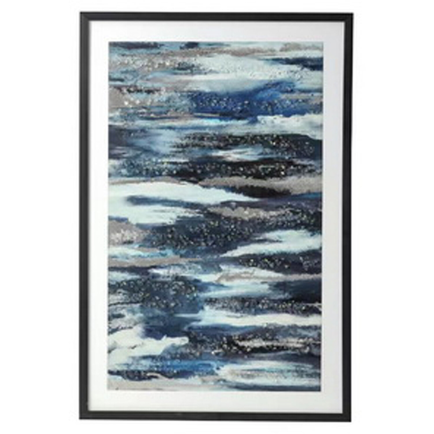 Dark Blue Jewelled Framed Art - Dark Blue Image 5