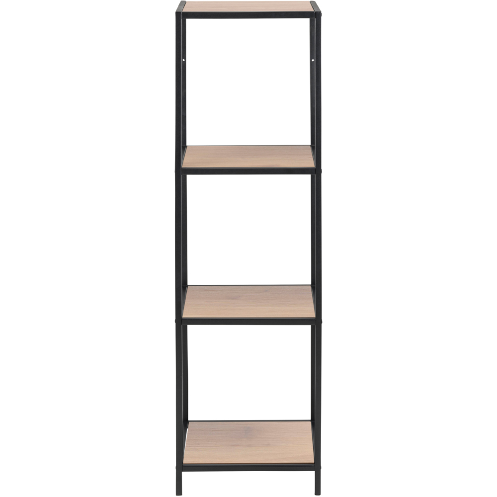 Furniture To Go Seaford Black and Oak 3 Shelf Narrow Bookcase Image 2
