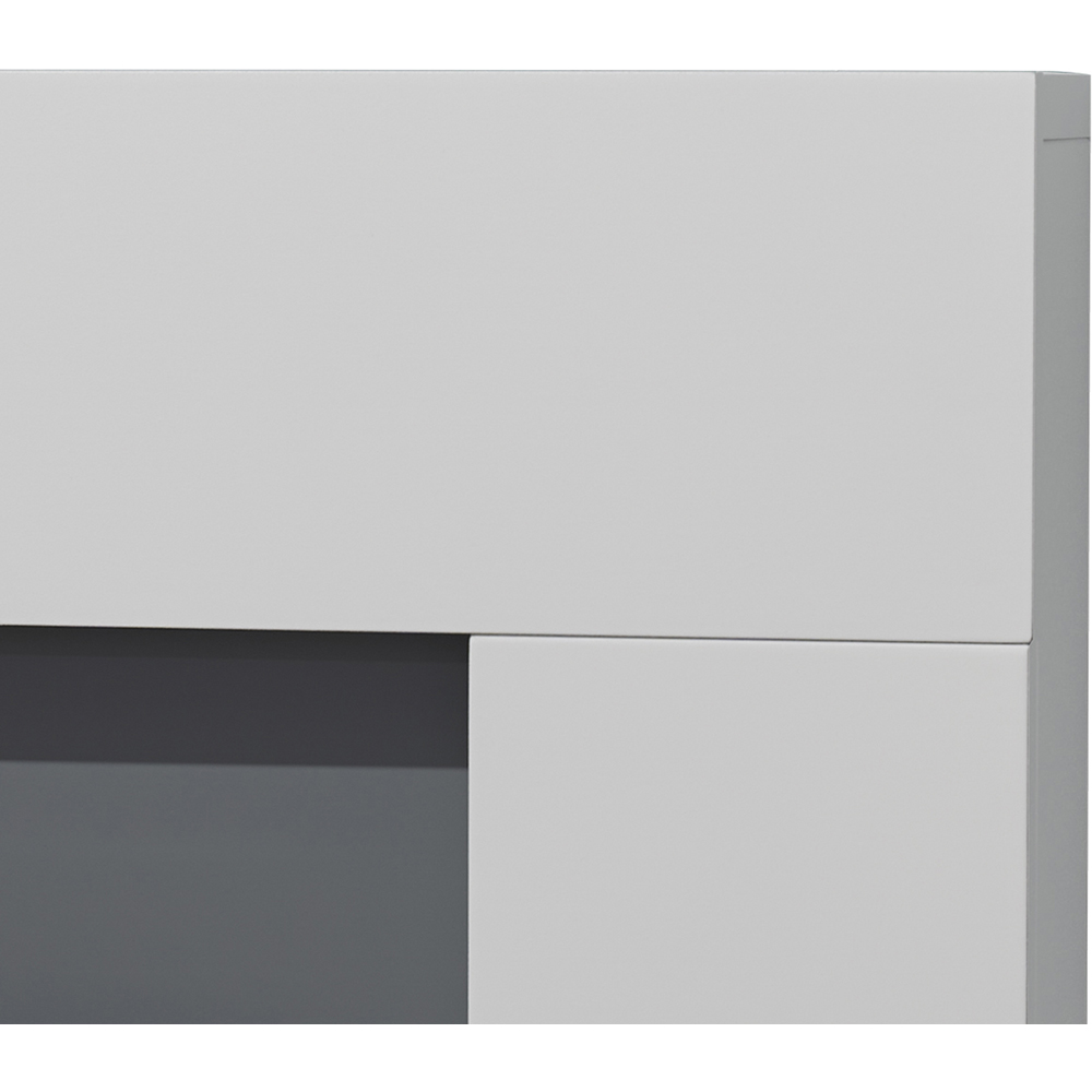 Adam Dakota Pure White and Grey Fireplace with Helios Brushed Steel Electric Fire Stove 39 inch Image 4