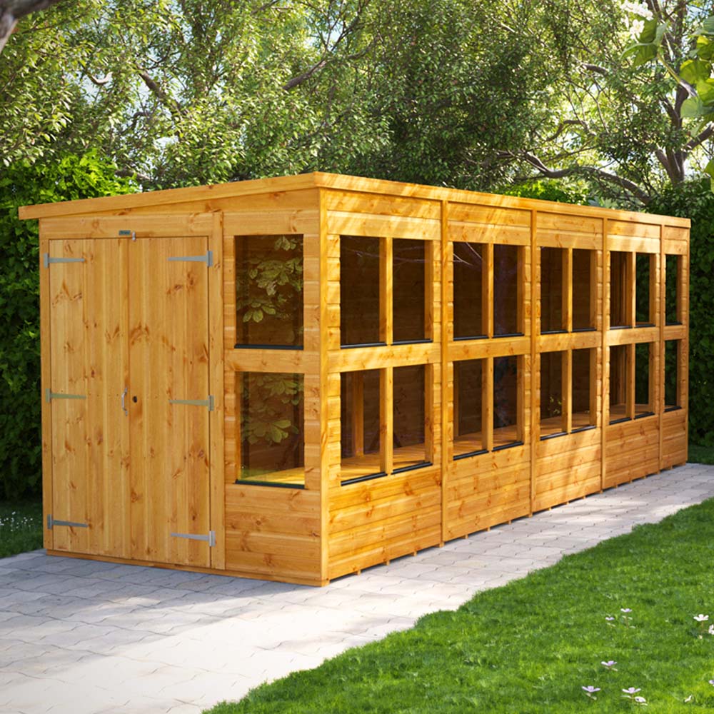 Power Sheds 18 x 6ft Double Door Pent Potting Shed Image 2