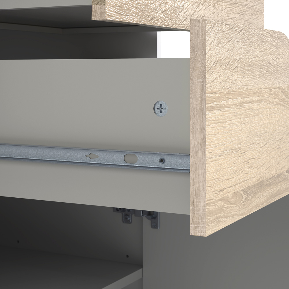 Furniture To Go Oslo White and Oak Single Door 2 Drawer Bookcase Image 8