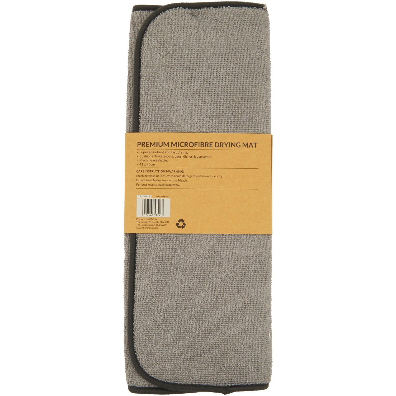 Malmo Premium Microfibre Drying Mat - Grey Image 2
