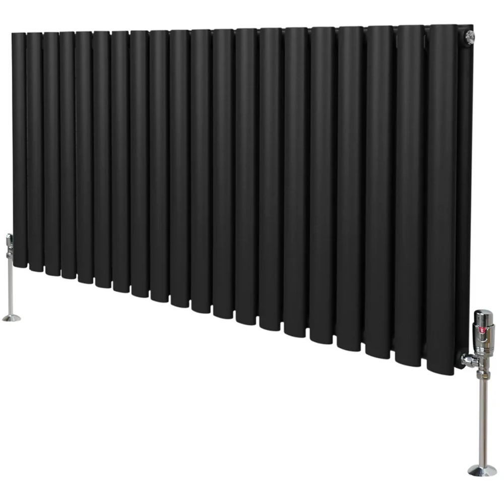 Monster Shop 5367BTU Black Oval Column Radiator and Valves 600 x 1200mm Image 3