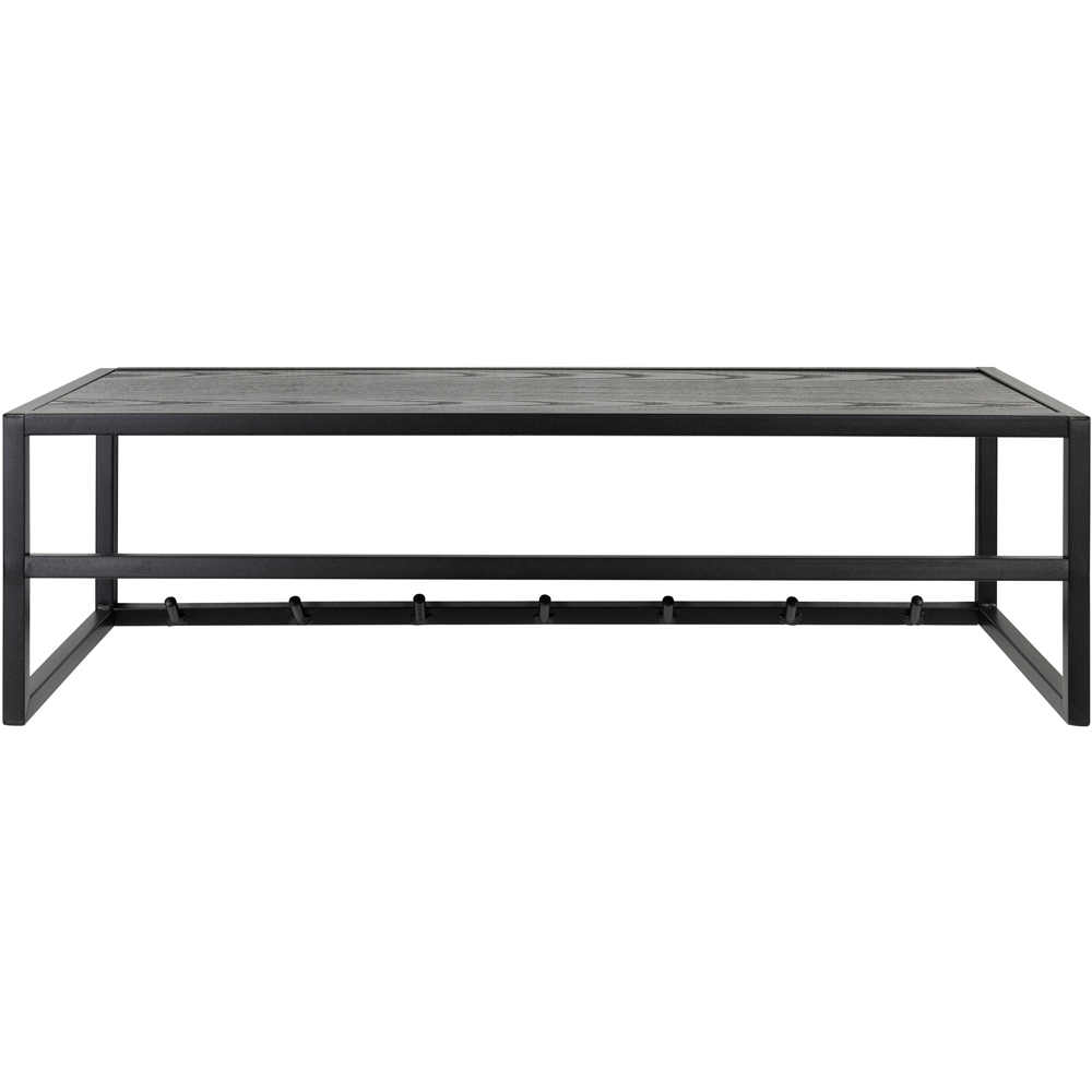 Florence Seaford Single Shelf Black and Oak Coat Rack Image 3