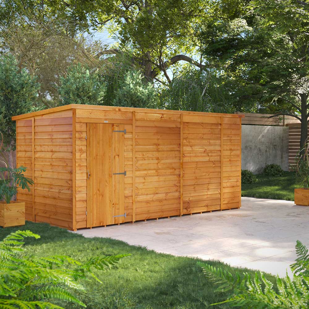 Power 14 x 6ft Overlap Pent Garden Shed Image 2