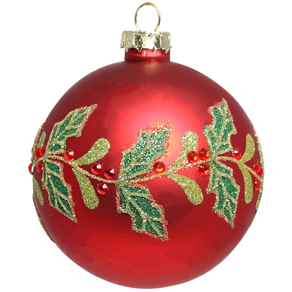 Matte Leaf Bauble - Red Image 3