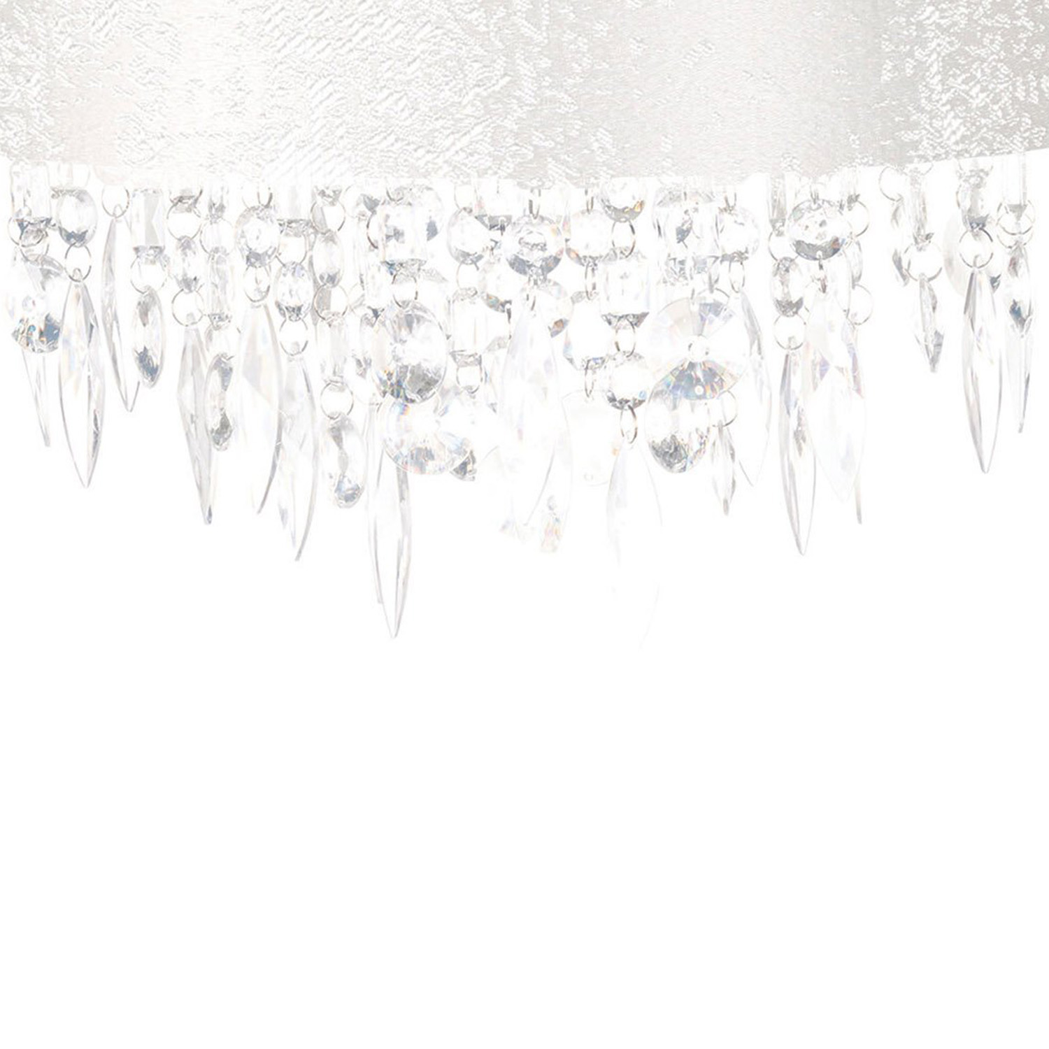 White Distressed Shade and Droplets Ceiling Light Image 6
