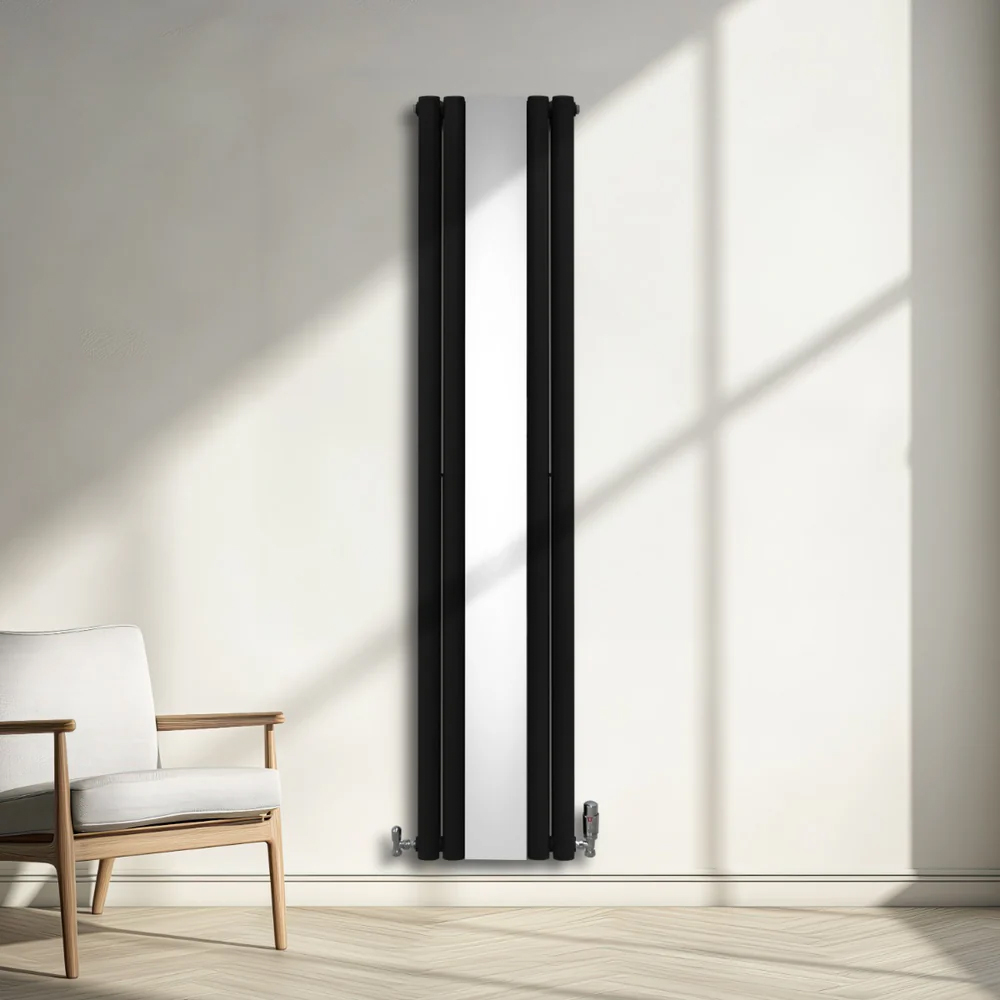 Monster Shop 3340 BTU Black Oval Mirror Radiator 1800 x 380mm Image 2