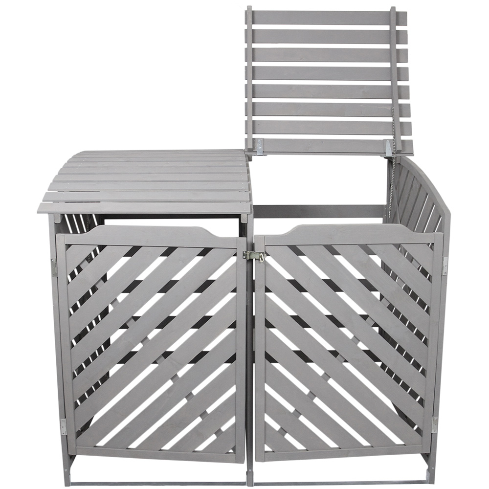 Monster Shop Grey Wash Double Wheelie Bin Storage Image 2