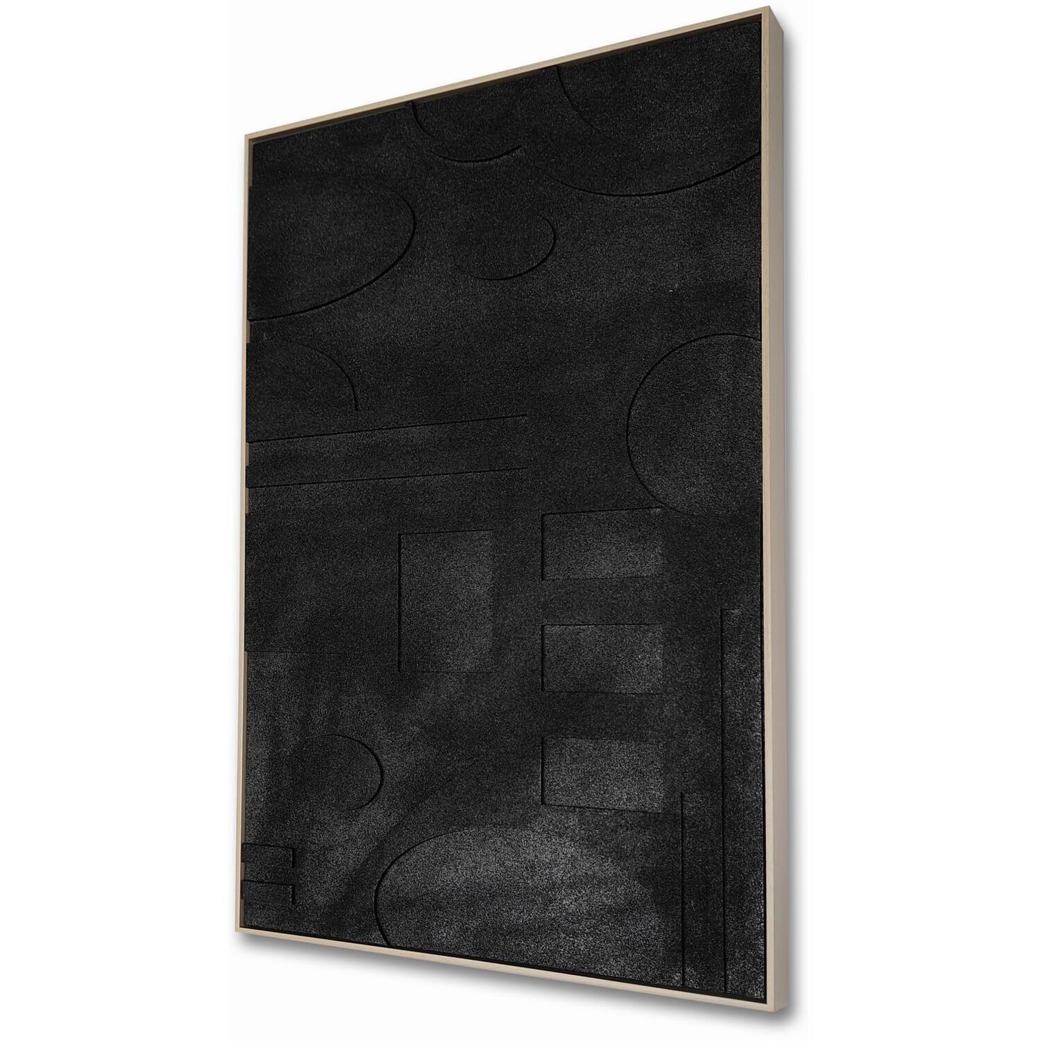 Abstract Black Textured Wall Art Black Image 4