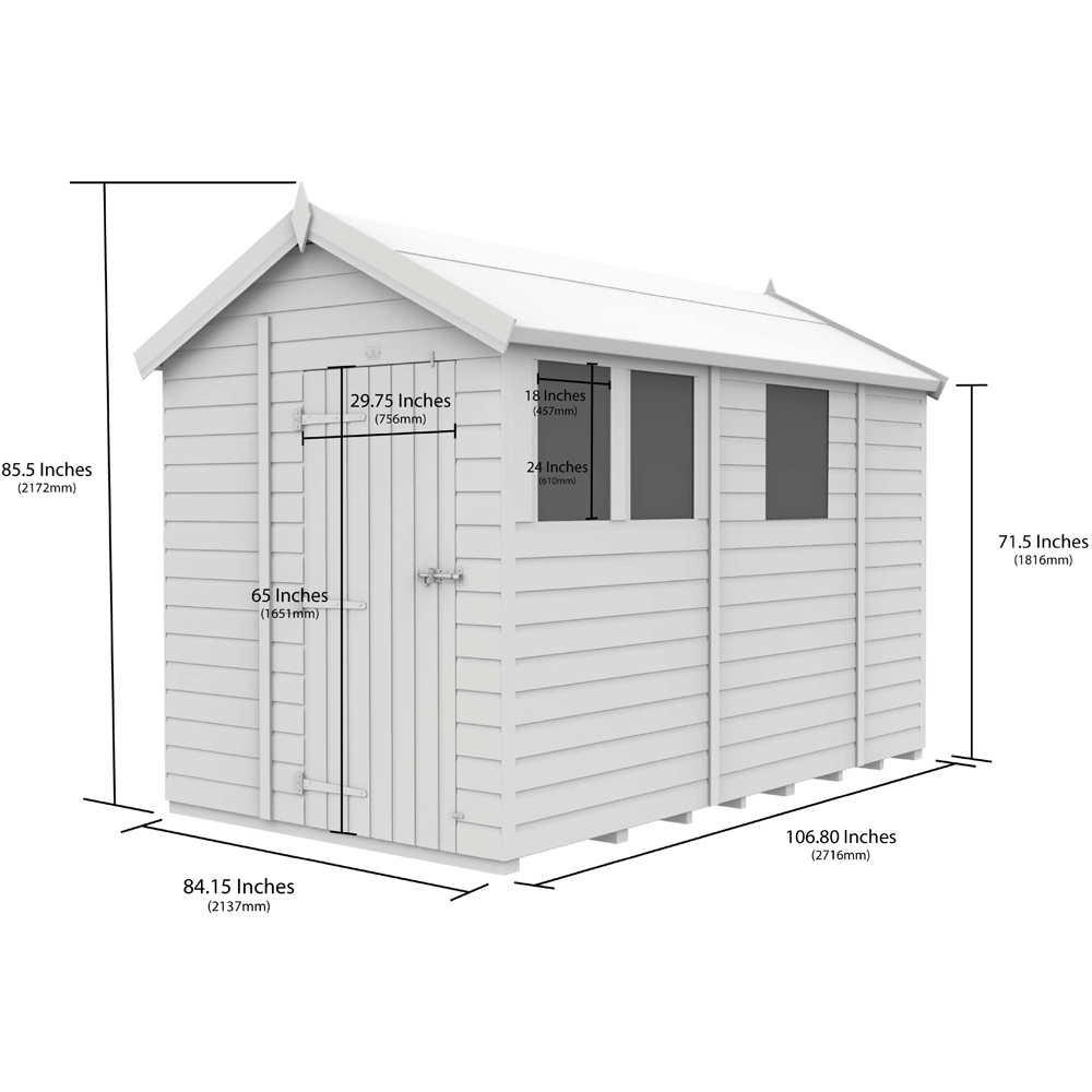 DIY Sheds 7 x 9ft Tongue and Groove Timber Apex Garden Shed Image 9