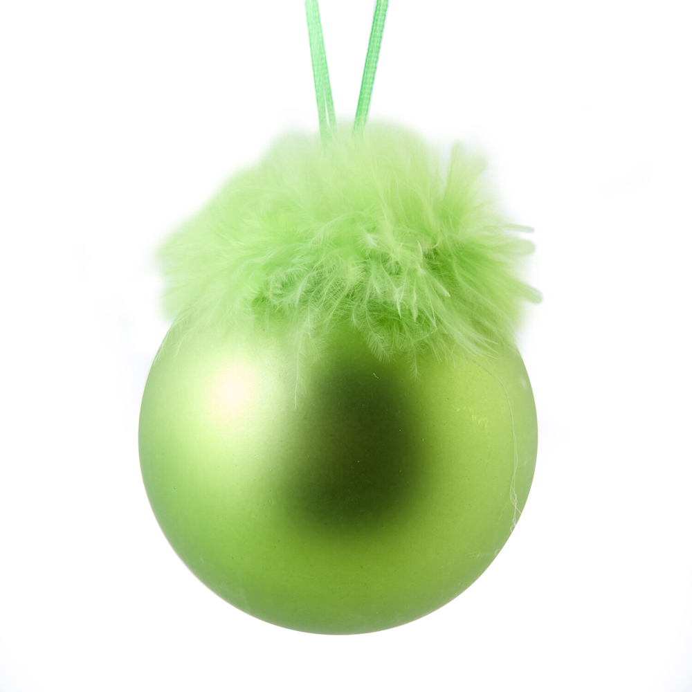 Pack of 6 Fluffy Grumble BaublesGreen Image 3