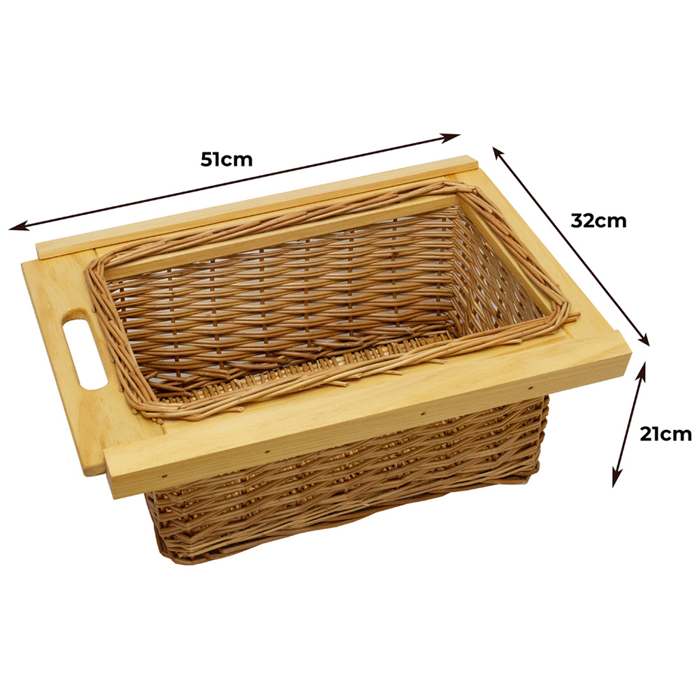 Kukoo Brown Beech and Rattan Wicker Kitchen Basket 3 Pack Image 4