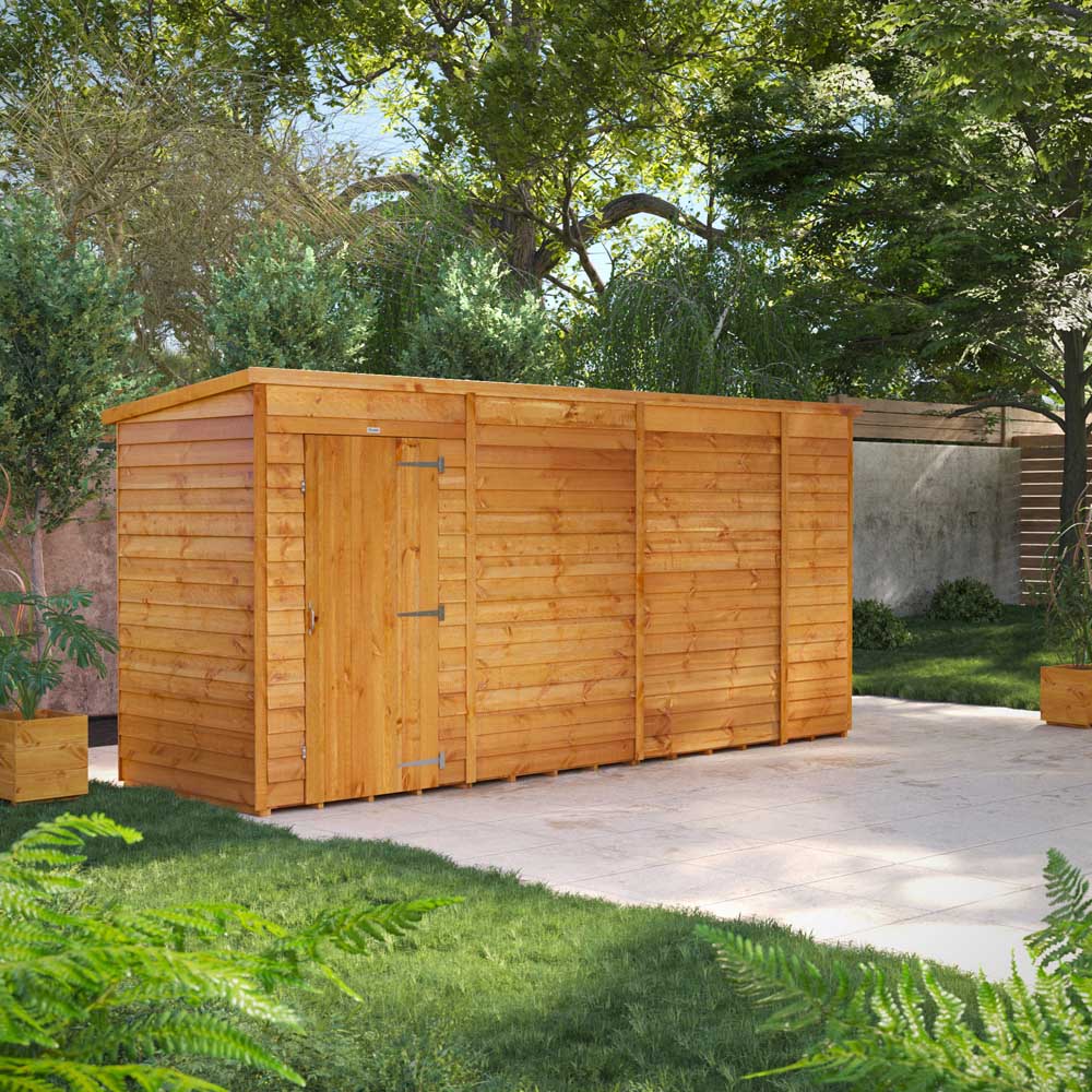 Power 14 x 4ft Overlap Pent Garden Shed Image 2