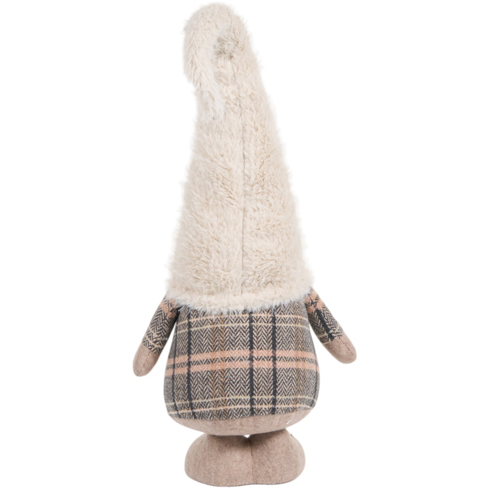 Fluffy Tartan Gonk - Beige Image 3