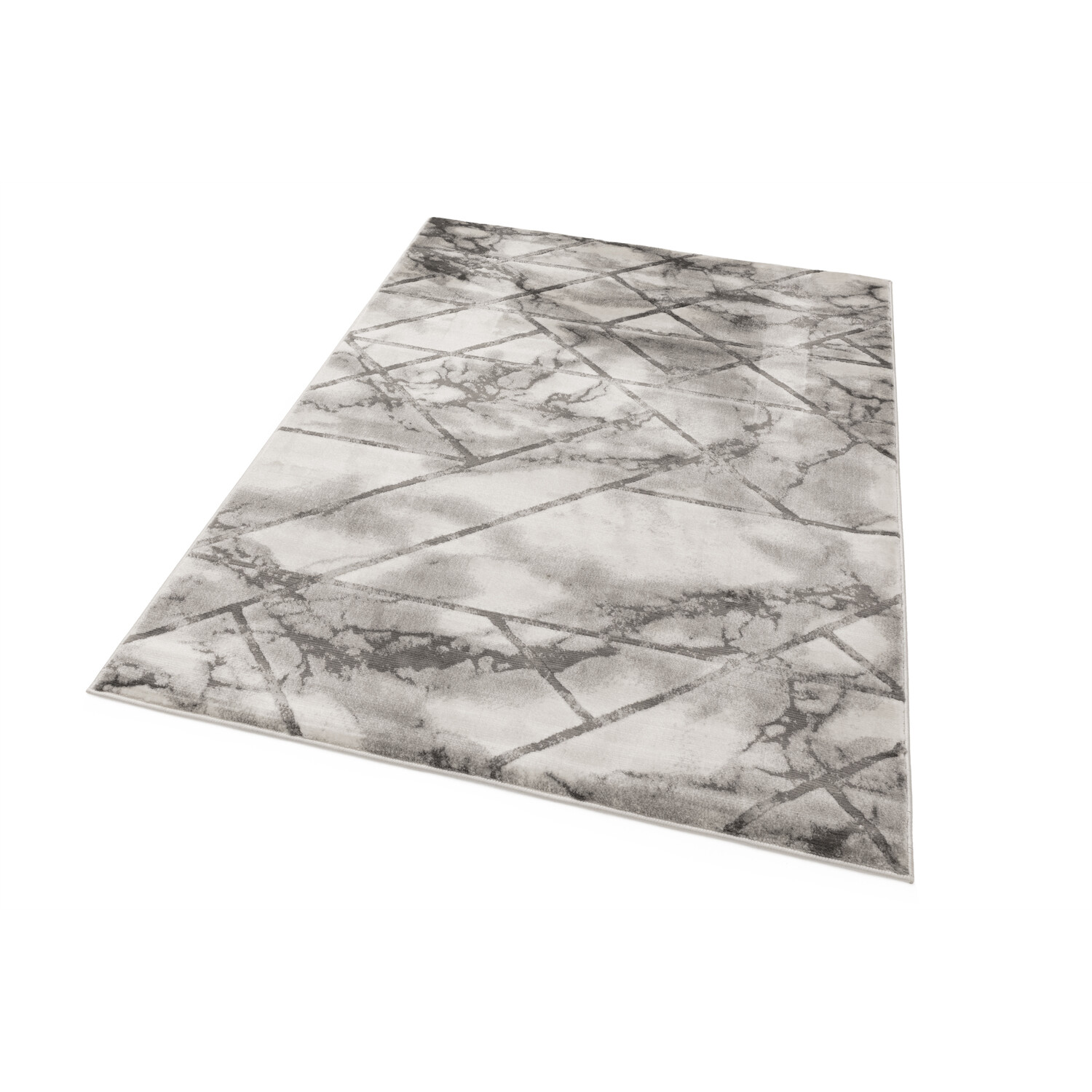 Silver Geo Marble Rug 170 x 120cm Image 3