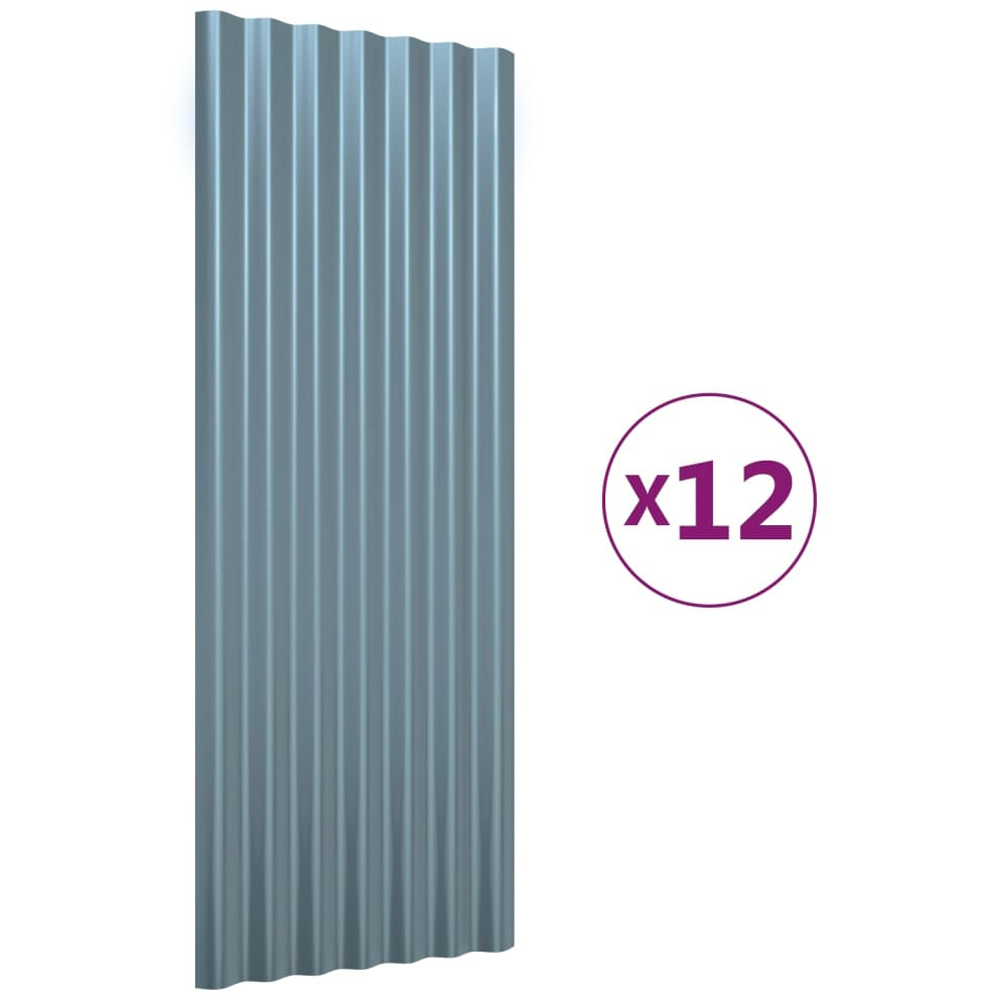 Walplus Grey Galvanised Steel Roof Panels 100 x 36cm 12 Pack Image 6
