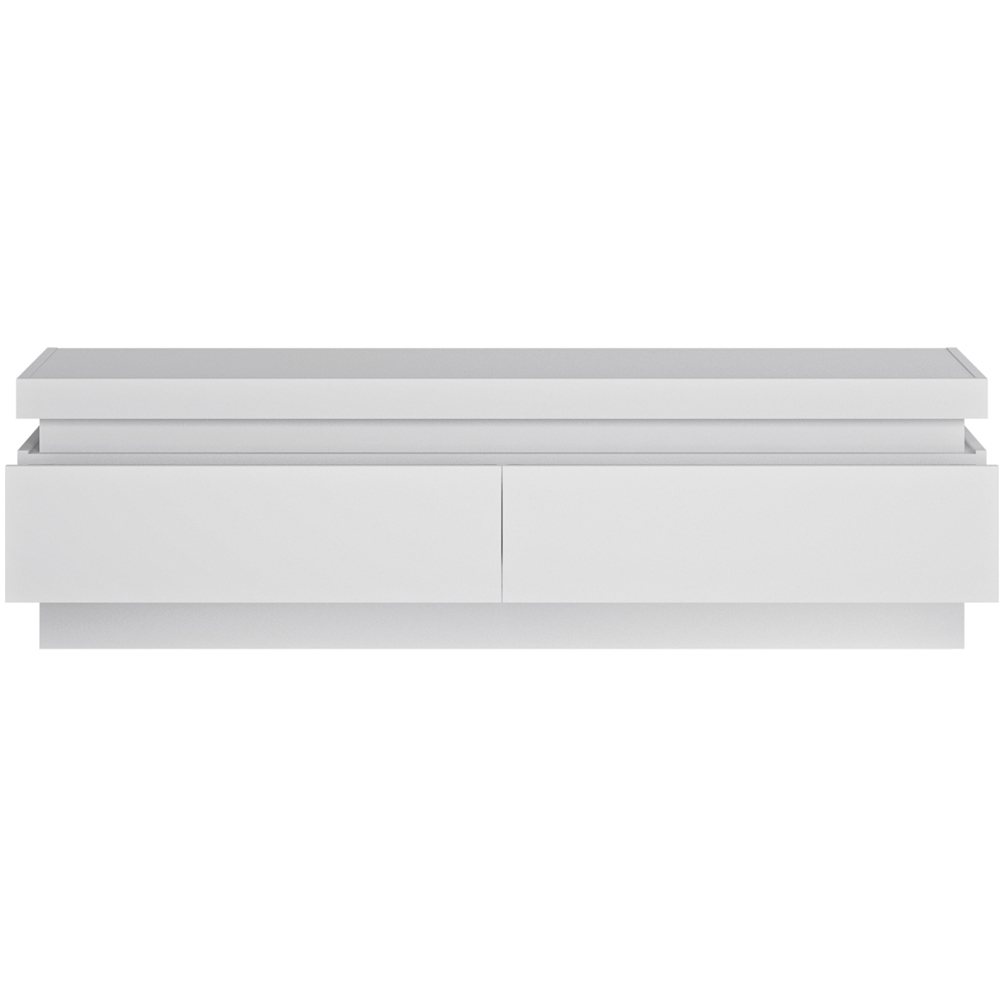 Furniture To Go Lyon White and High Gloss 2 Drawer LED TV Cabinet Image 2