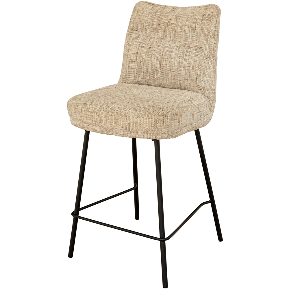WF Bedford Oatmeal Chenille Fabric Counter Stool Set of 2 Image 3