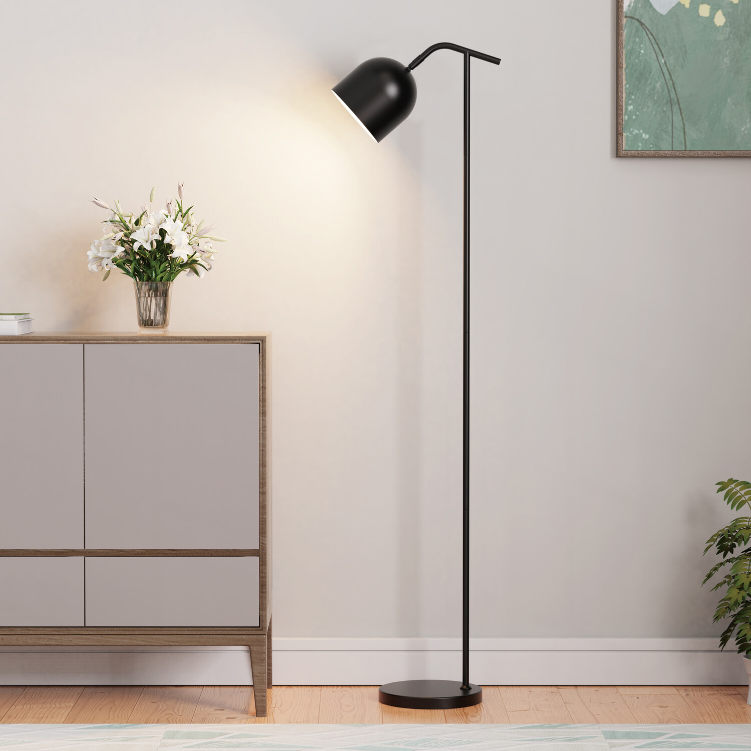 Tia Floor Lamp Black or Cream Image 4