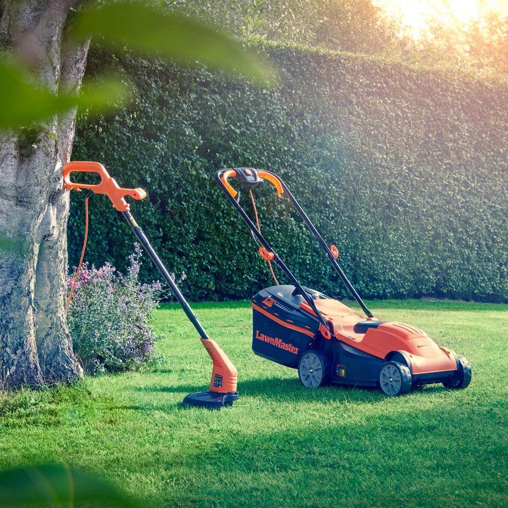LawnMaster MEB1434M COMBO 1400W Hand Propelled 34cm Rotary Electric Lawn Mower with Line Trimmer Image 2