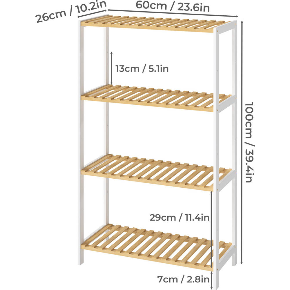 Levede 4-Tier Bamboo and Steel Shoe Rack Stand Image 9