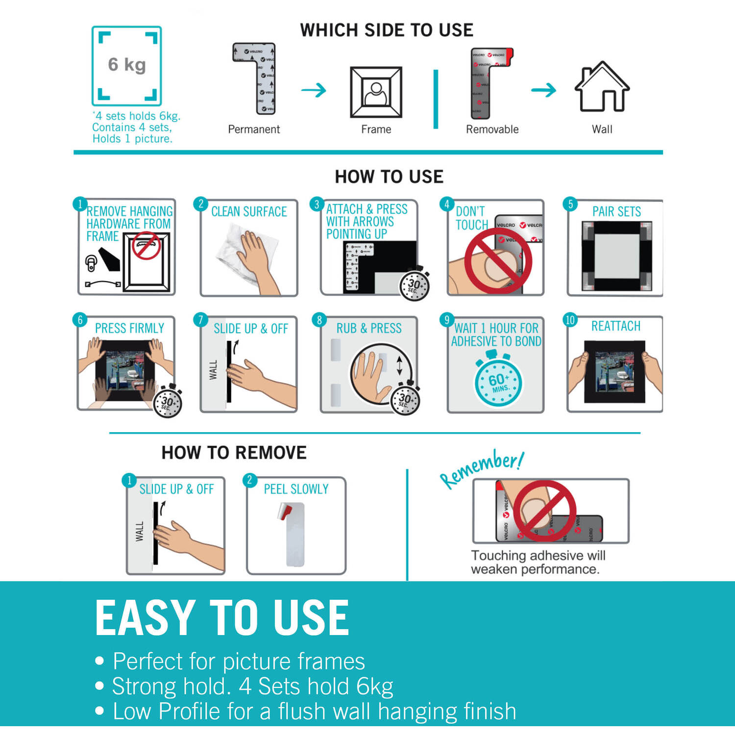 Hangables Wall Fasteners Corner Adhesive Strips Set of 4 Image 2