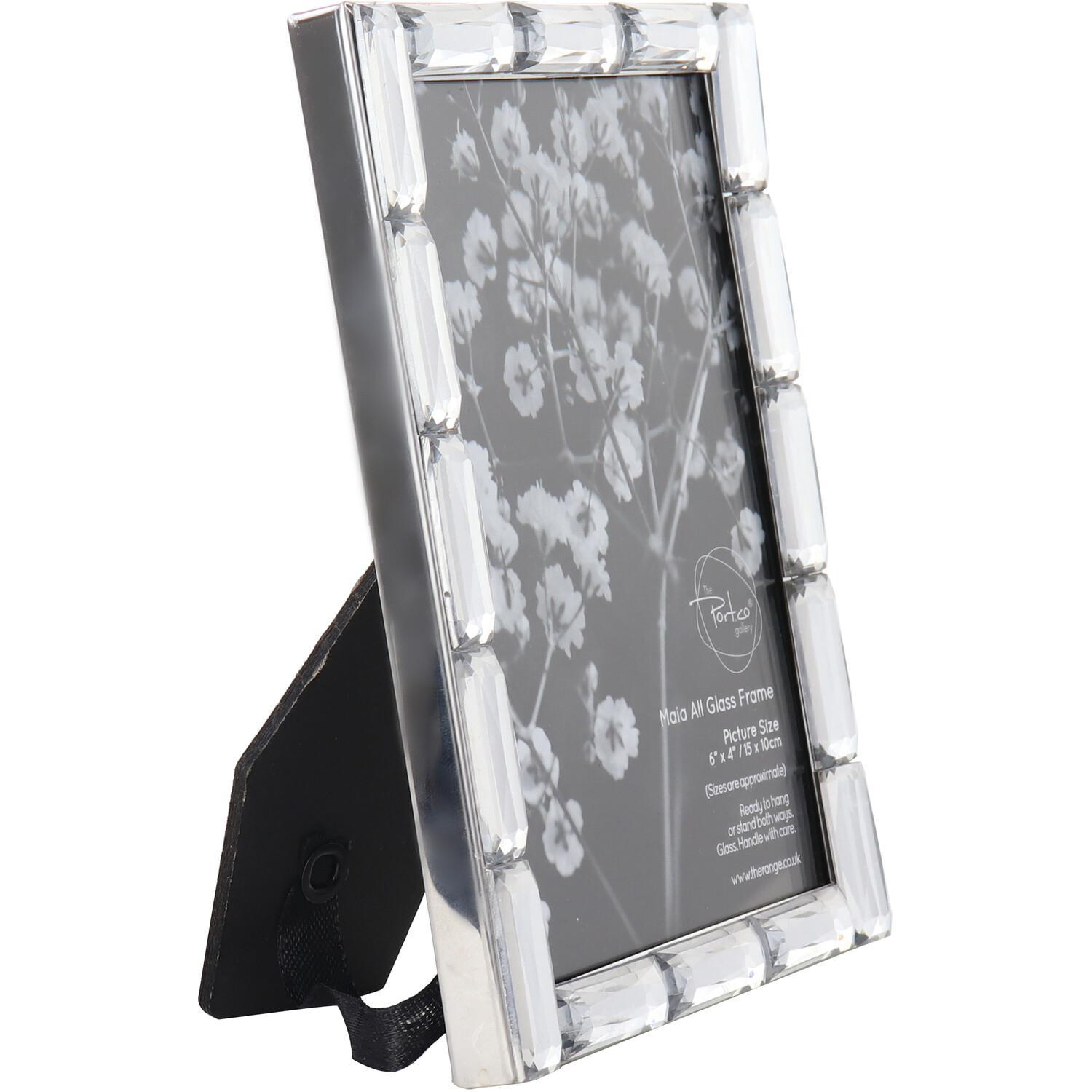 The Port Co. Gallery Maia Silver All Glass Photo Frame 6 x 8 inch Image 2