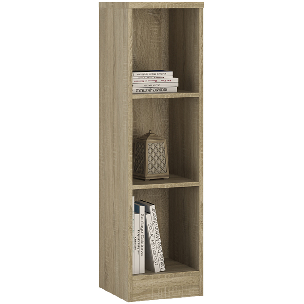 Florence 4 You 3 Shelf Sonama Oak Medium Narrow Bookcase Image 2
