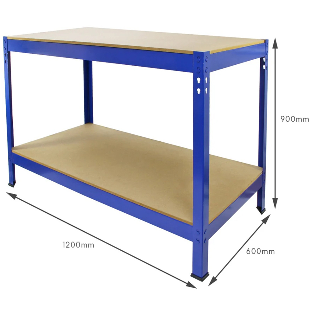 MonsterShop Q-Rax Blue Metal Racking Unit 182.5 x 120 x 50cm 3 Pack Image 7