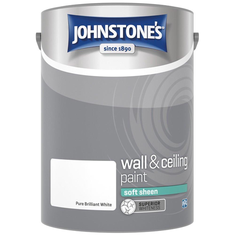 Johnstone's Brilliant White Vinyl Soft Sheen Emulsion Paint 5L Image 2