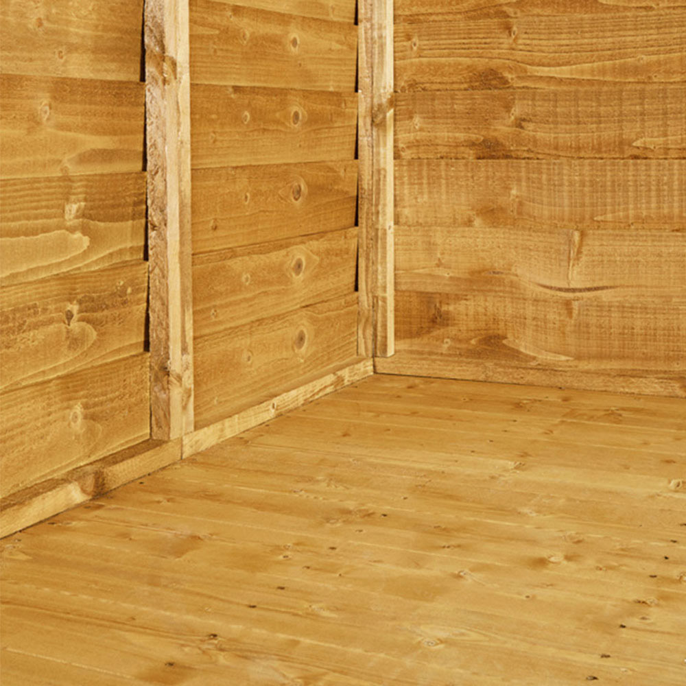 Power Sheds 8 x 8ft Double Door Overlap Pent Wooden Shed Image 2