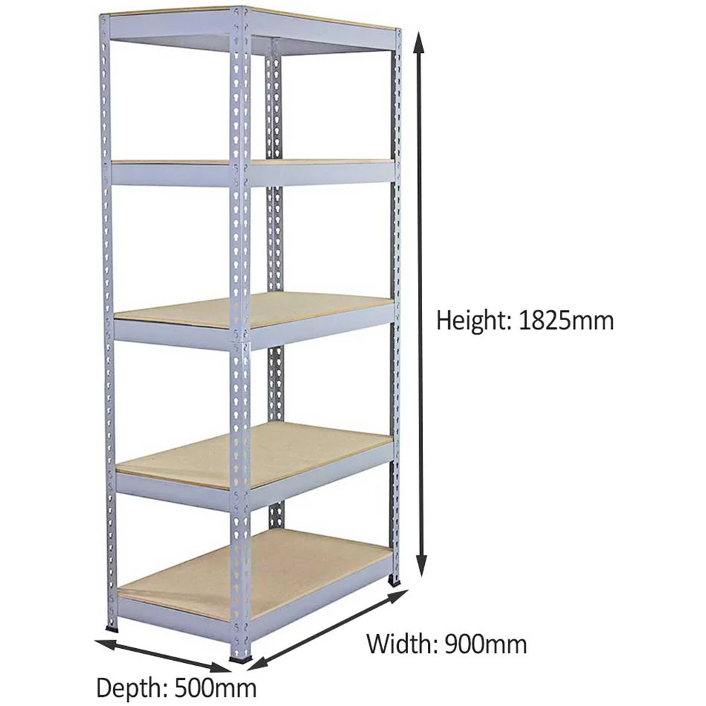 Monster Shop Q-Rax 5 Tier Grey Metal Racking Units 10 Pack Image 8