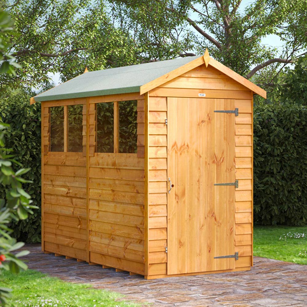 Power Sheds 8 x 4ft Overlap Apex Wooden Shed Image 2
