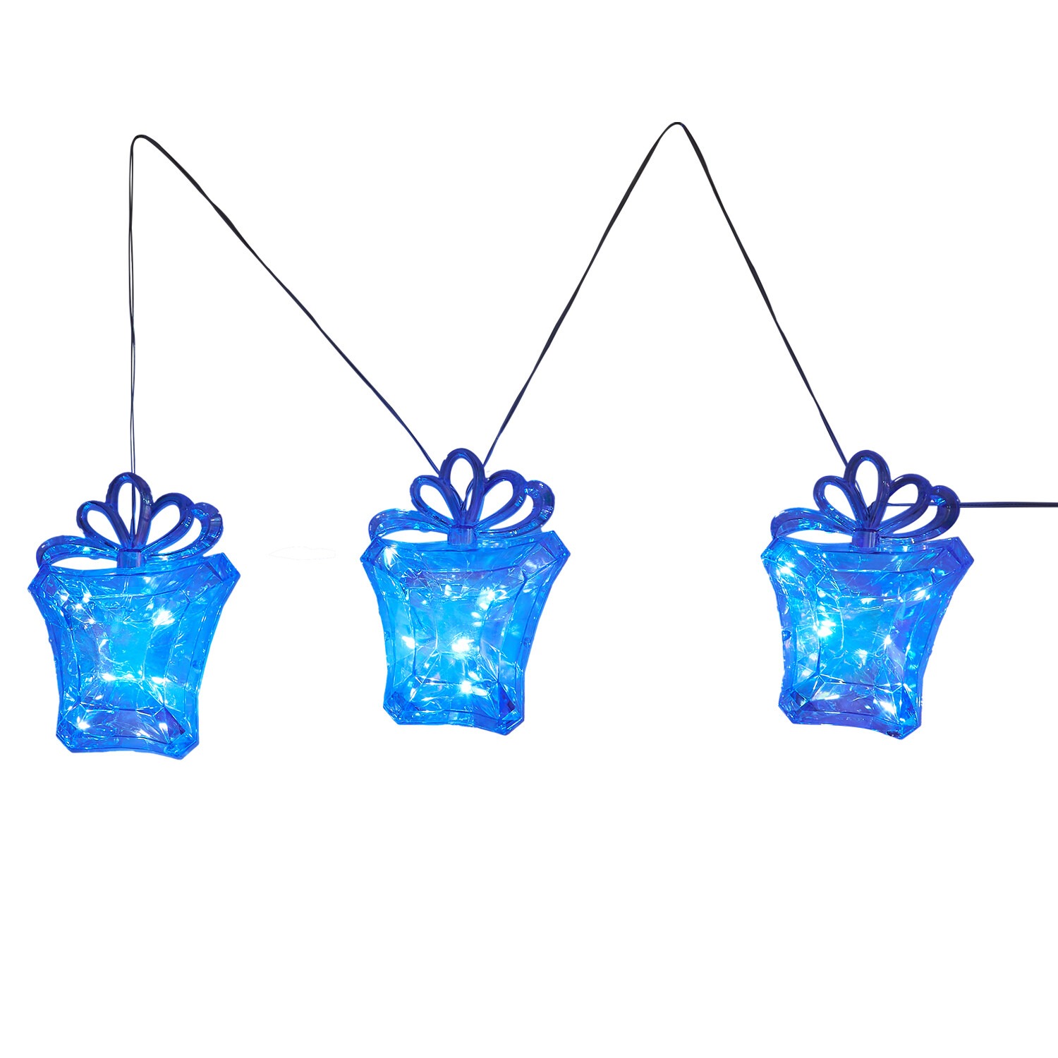 3 Piece LED Present String Light - Blue Image 3
