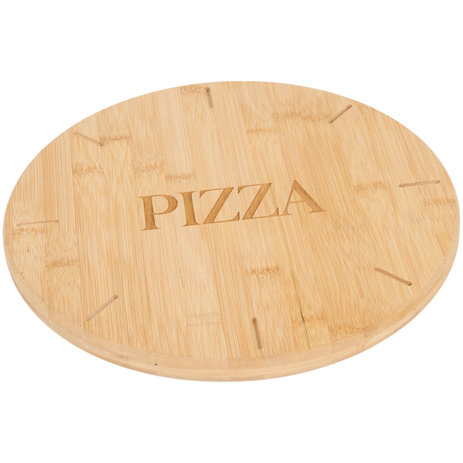 Large Round Bamboo Pizza Board Natural Image 2
