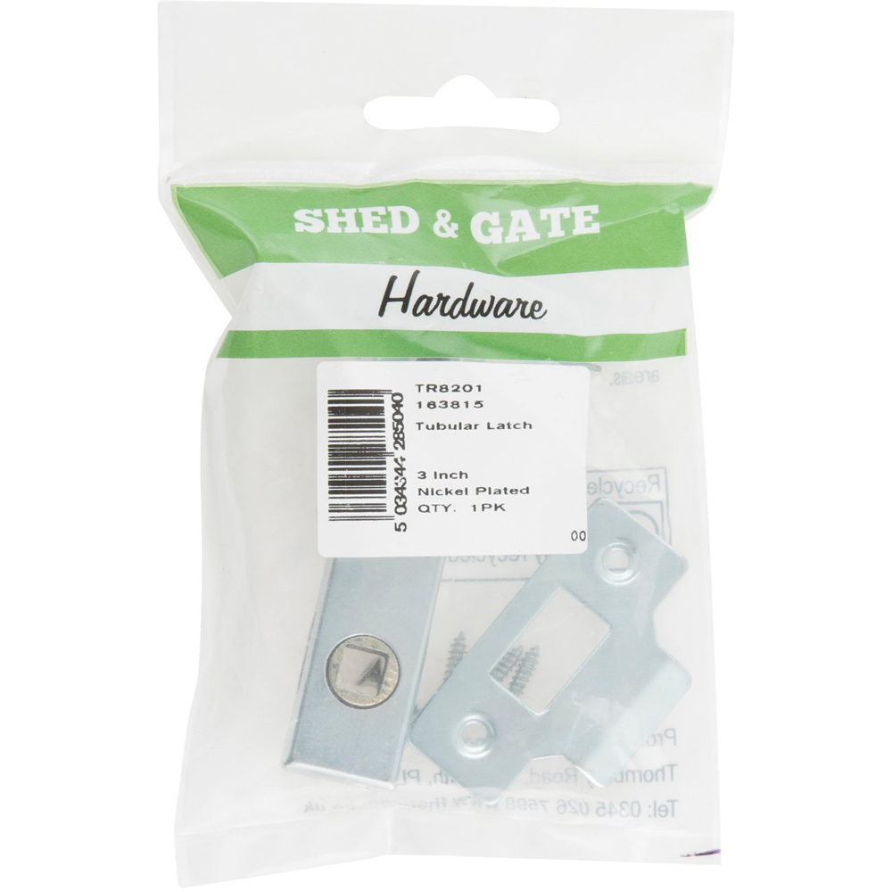 Hiatt Nickel Plated Tubular Latch 3 inch Image 2