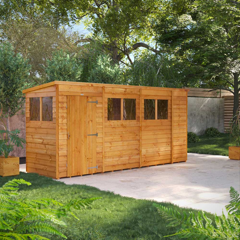 Power 14 x 4ft Overlap Pent Garden Shed Image 2