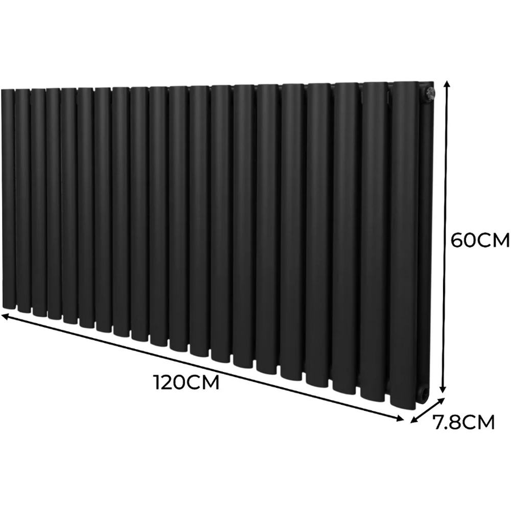 Monster Shop 5367BTU Black Oval Column Radiator and Valves 600 x 1200mm Image 6
