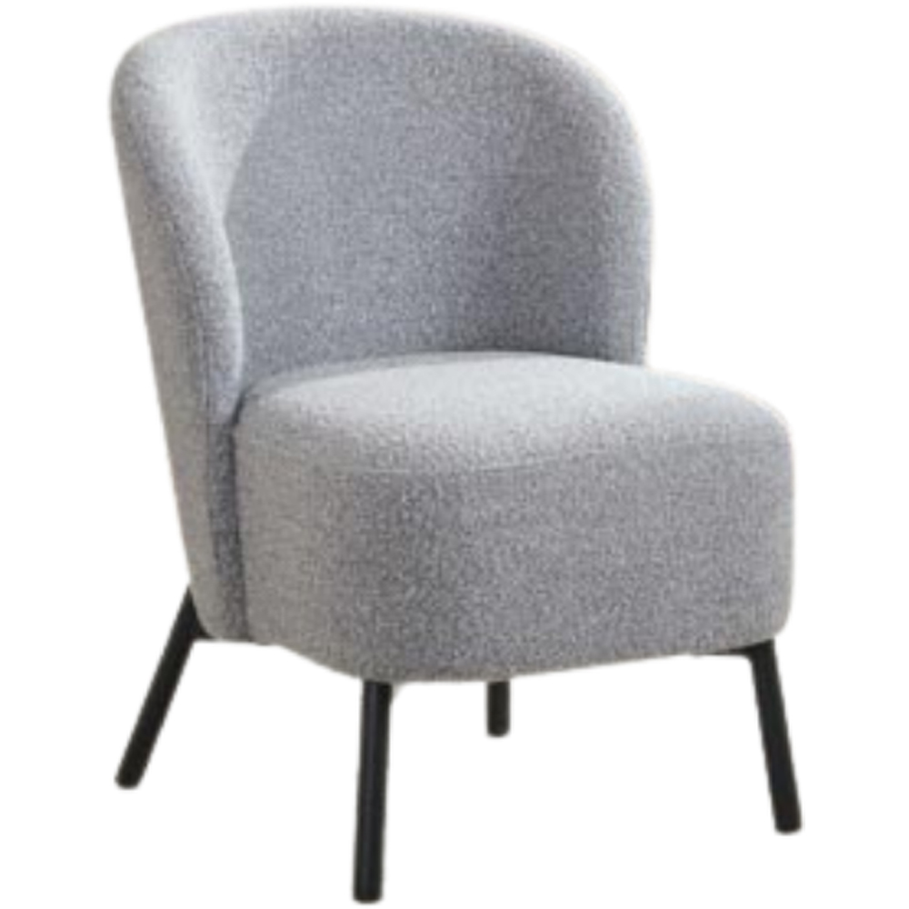 Riverstown Ash Grey Boucle Fabric Accent Chair Image 2
