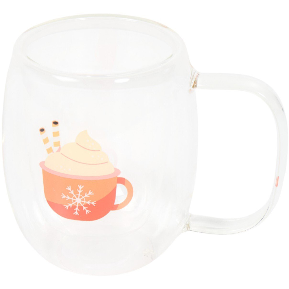 Double Wall Christmas Glass Mug Image 7