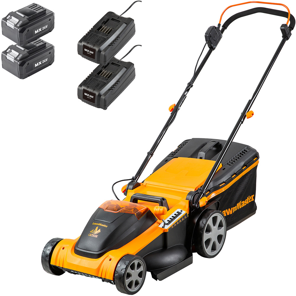LawnMaster MX 24V 48V 41cm Cordless Lawnmower with Battery Set Image 1