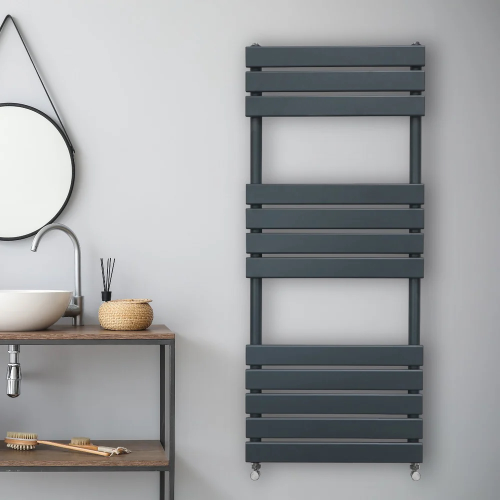 Monster Shop 1892BTU Anthracite Grey Flat Panel Towel Radiator 1200 x 450mm Image 2