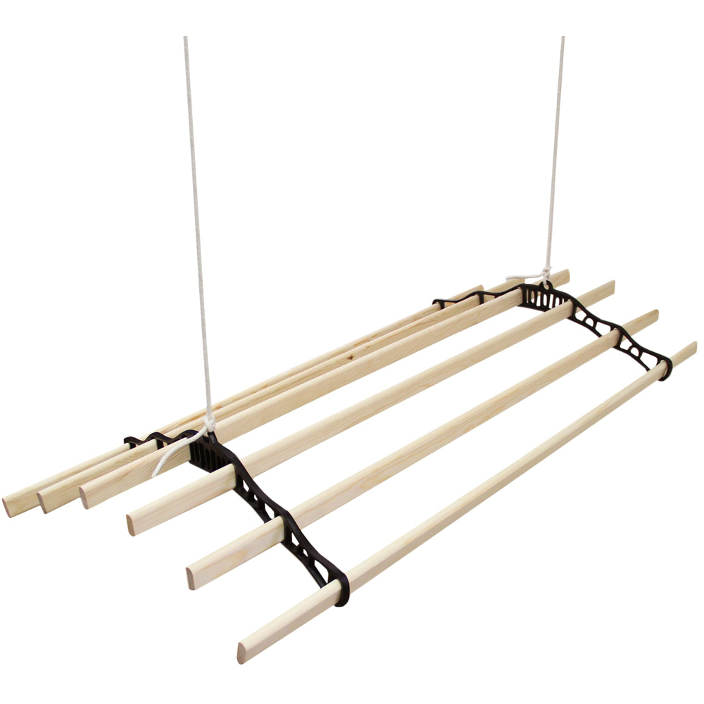 MonsterShop Black Ceiling Pulley Clothes Airer 2.4m Image 2