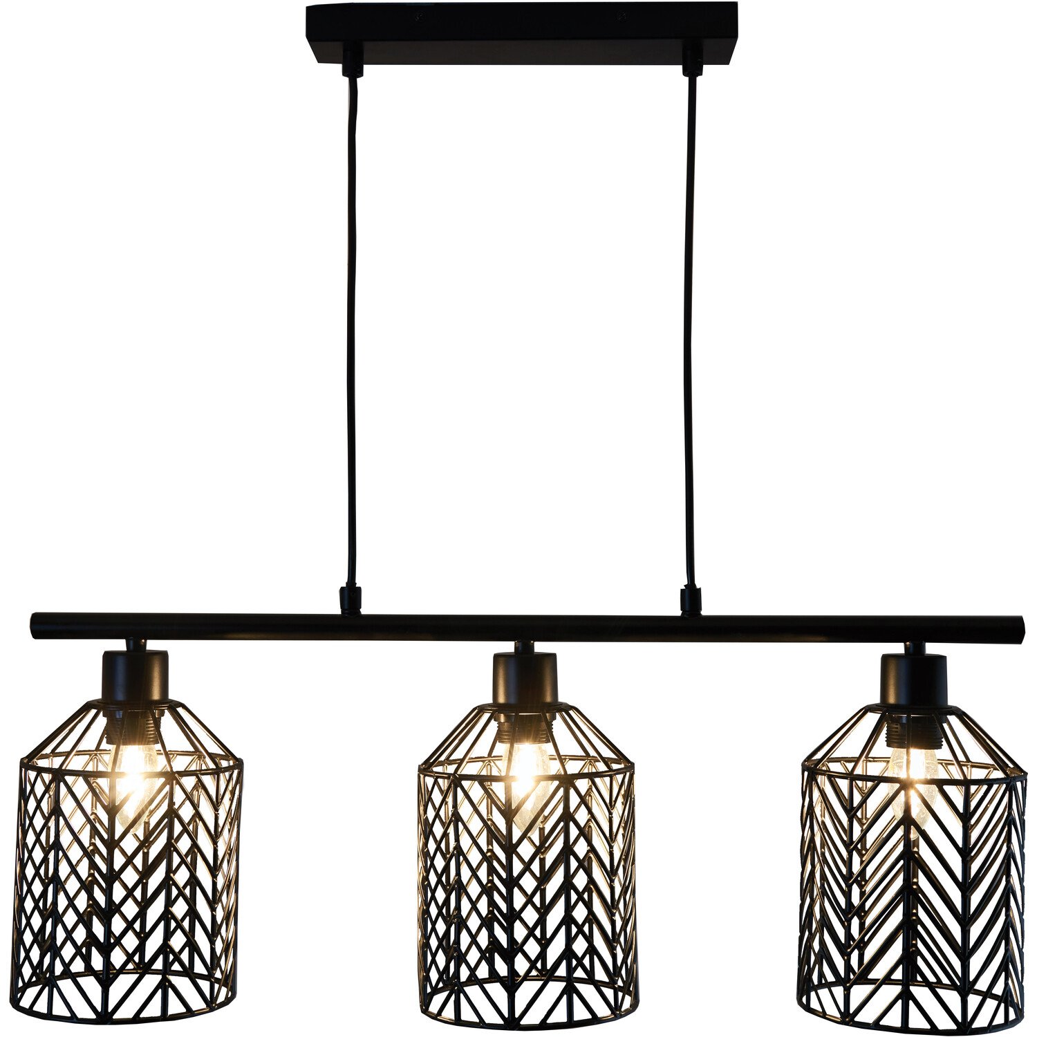 Industrial 3 Light Weaved Fitting Metal Ceiling Light Image 3