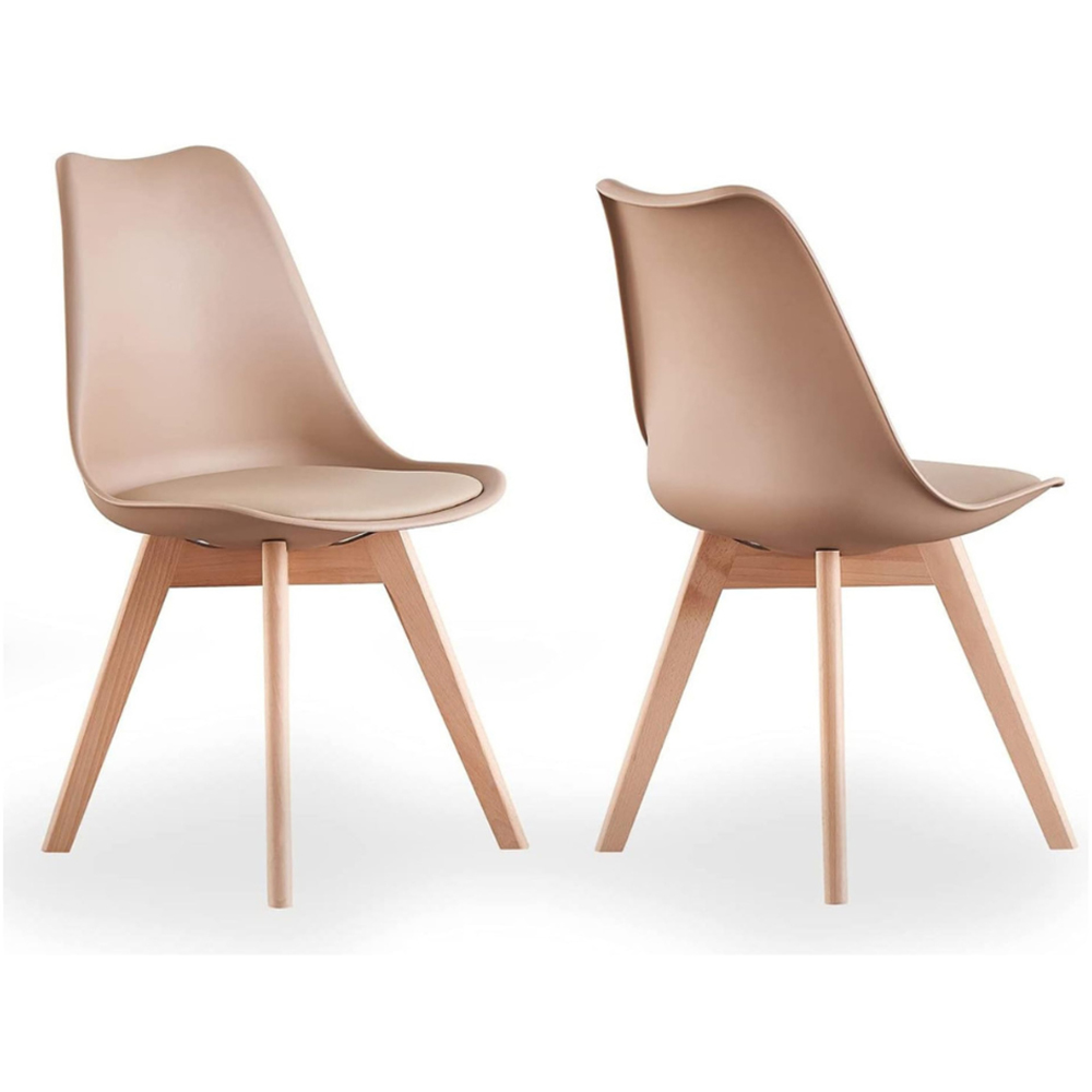 Life Interiors Lorenzo Vanilla Faux Leather Plastic Dining Chairs Set of 2 Image 5